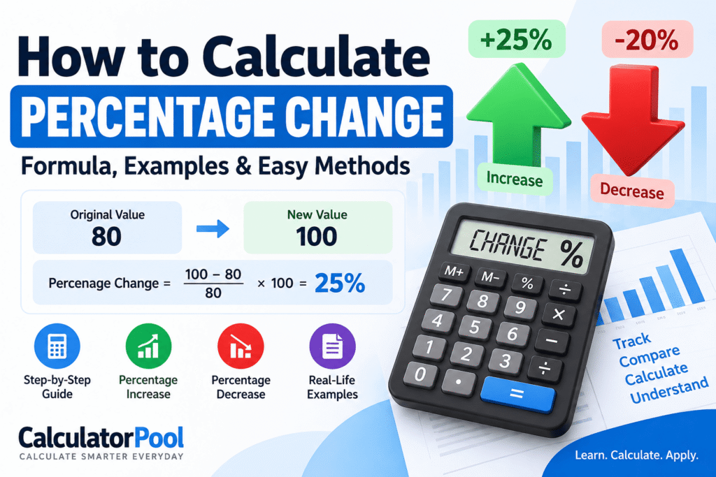 How to calculate percentage change formula with increase and decrease examples